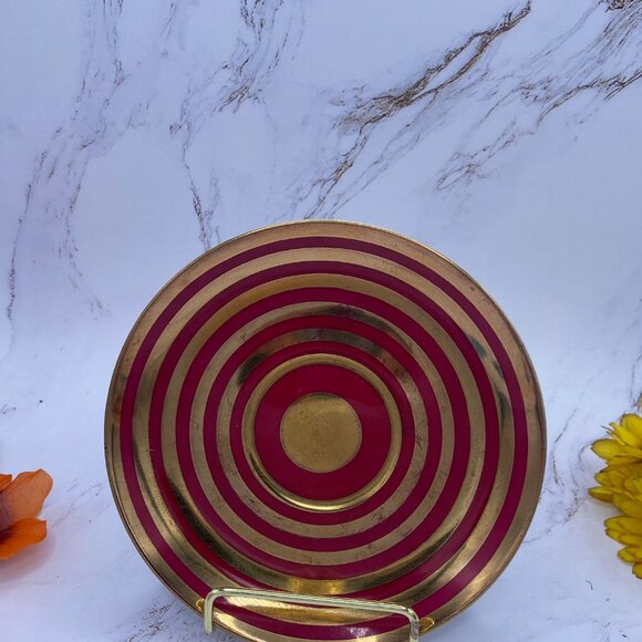 Shafford tea cup & saucer lusterware, red and gold, hand painted teacup, Japan - Picture 9 of 10